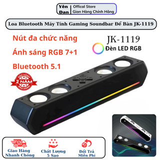 Loa Máy Tính Gaming Soundbar Bluetooth Để Bàn JK-1119, Âm Thanh Hay Bass Cực Mạnh Led RGB Nháy Theo Nhạc Pin Dùng 4-8H