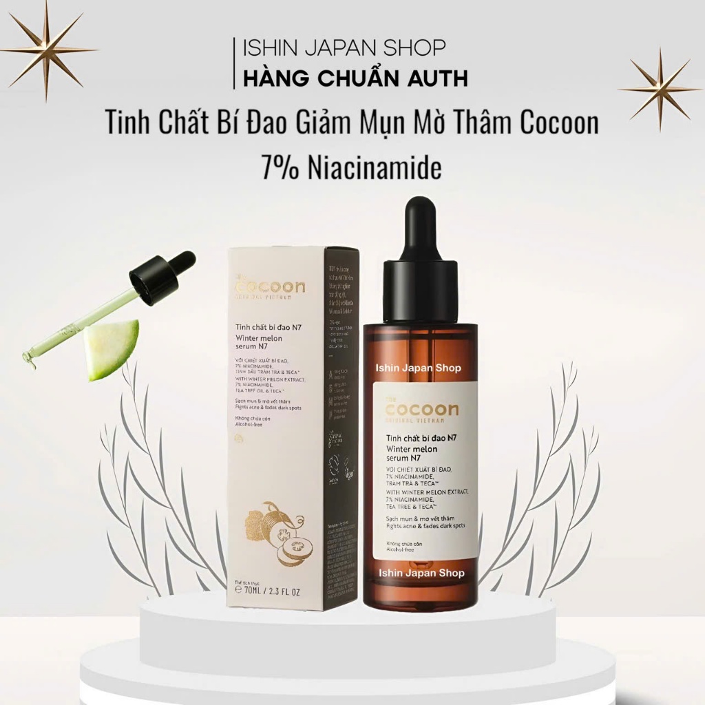 Tinh Chất Bí Đao Giảm Mụn Mờ Thâm Cocoon N7 với 7% Niacinamide 70 ml