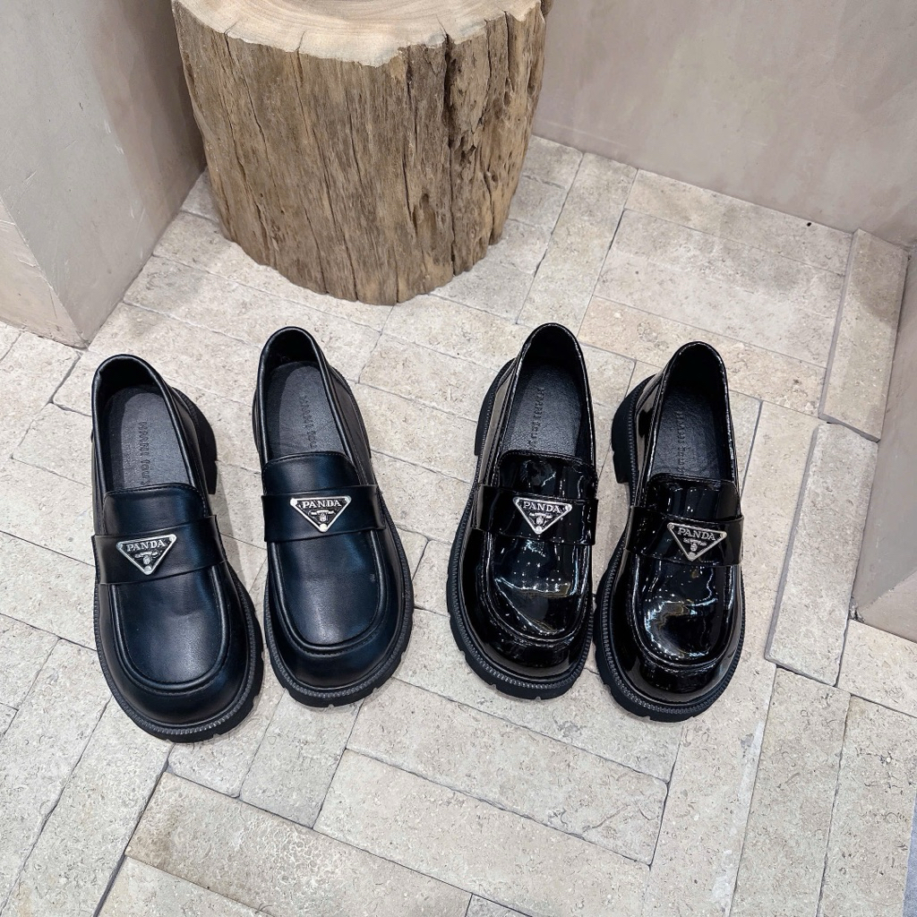 100628-Giày loafer nữ da bóng đế thấp – Thanh lịch, sang trọng, dễ phối đồ-𝐋𝐀𝐔𝐑𝐀 Giày loafer nữ da b
