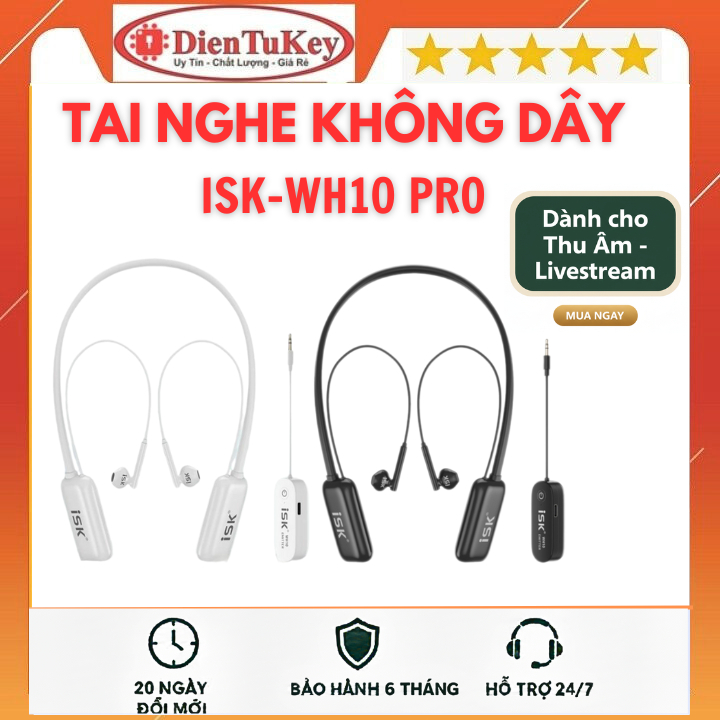 Tai Nghe Kiểm Âm ISK WH10 Không Dây Livestream thu Âm Cực tốt Thiết Kế Cực Đẹp, Kiểu Dáng Sang Trọng