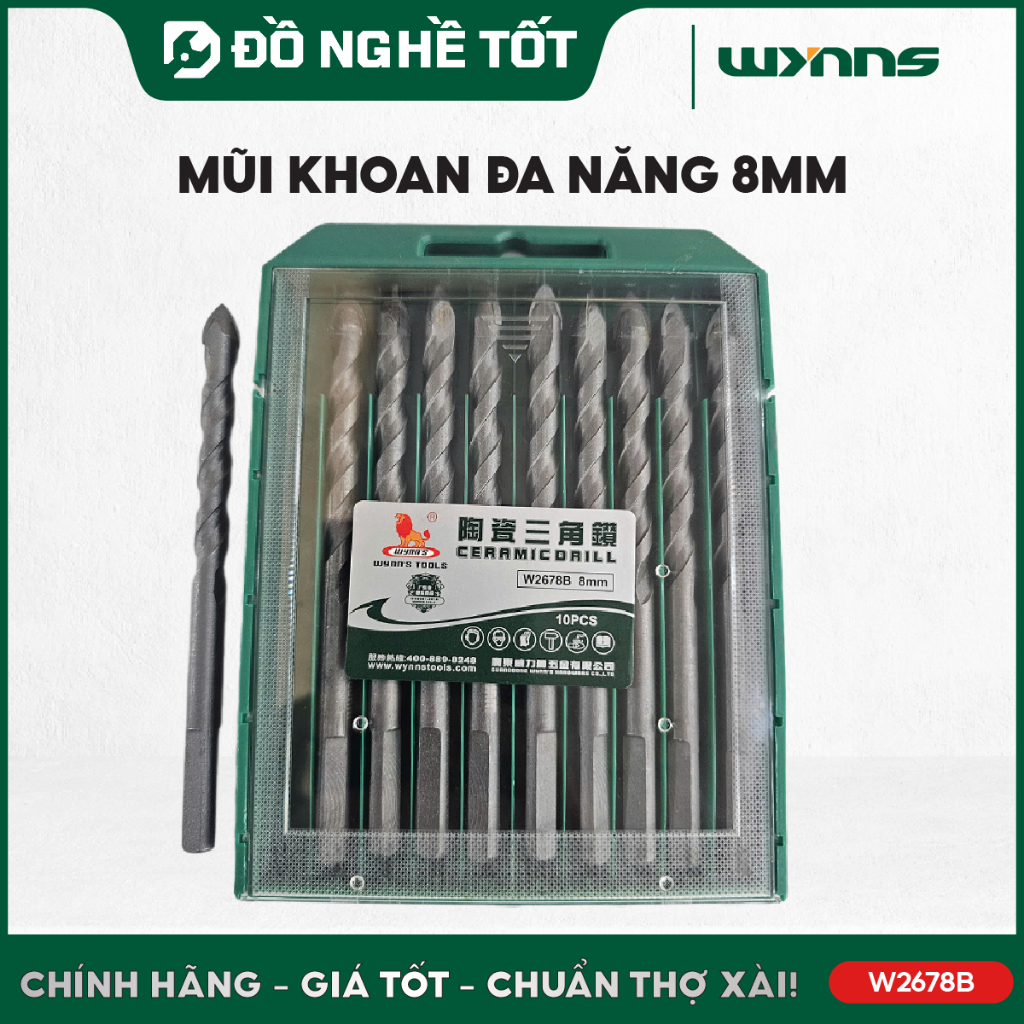 Mũi Khoan Đa Năng Wynn’s 6mm W2678A, 8mm W2678B – Khoan Kính, Gạch Men, Nhựa, Gỗ, Đá Granite, Bê Tôn