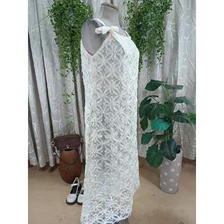 BT STUDIO thanh lý - Đầm ren hoa 2 dây bymo - Size M