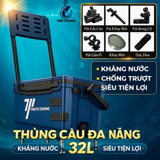    Chính Hãng   Thùng câu đài TINGYE FISHING 32L Bản nâng cấp. Có Pass Gác Tay Trái & Phải Đi Câu Bắt Cá Fishing Câu Cá 