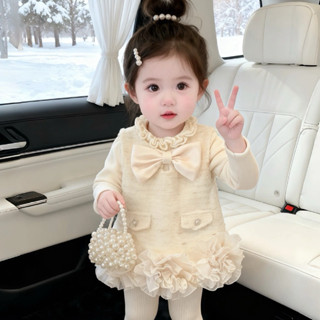  ☘️BP17 Váy bé gái vag mẹ dáng baby doll vải dạ bèo gáu đi chơi đi tiệc 