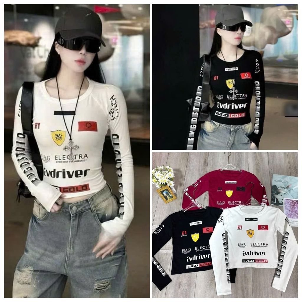 Áo thun dài tay sau sườn lưng đan chéo cổ bó vuông -quần áo nữ hottrend alohashop91