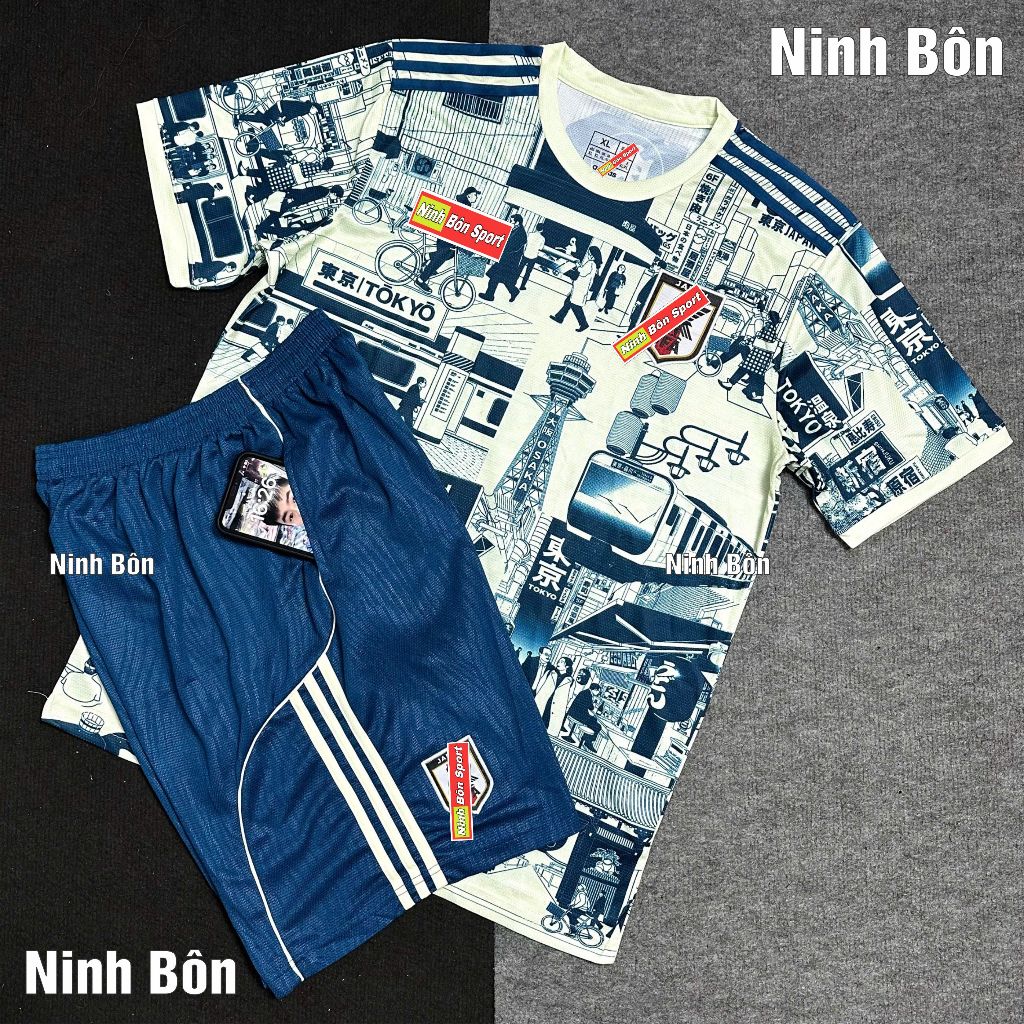 Bộ Quần Áo Bóng Đá Đội Tuyển Nhật Bản TOKYO Mẫu Mới 2025, Có Túi Quần - Vải Polyester Thái Cao Cấp