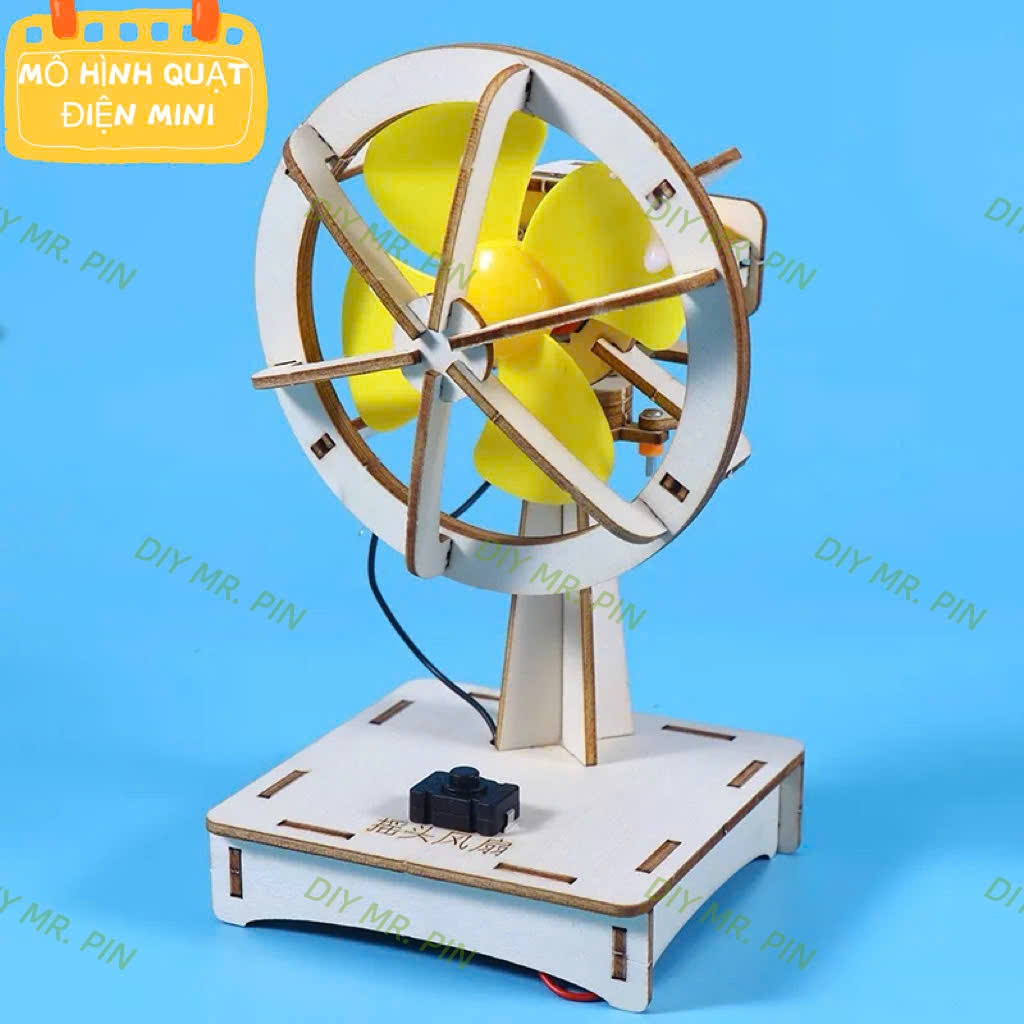 Mô Hình Quạt Điện Mini Chạy Bằng Pin Có Công Tắc