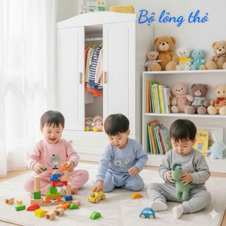  Bộ quần áo dài tay cho bé trai bộ đồ dài thu đông cho bé gái  vải len lông thỏ siêu mềm siêu ấm 