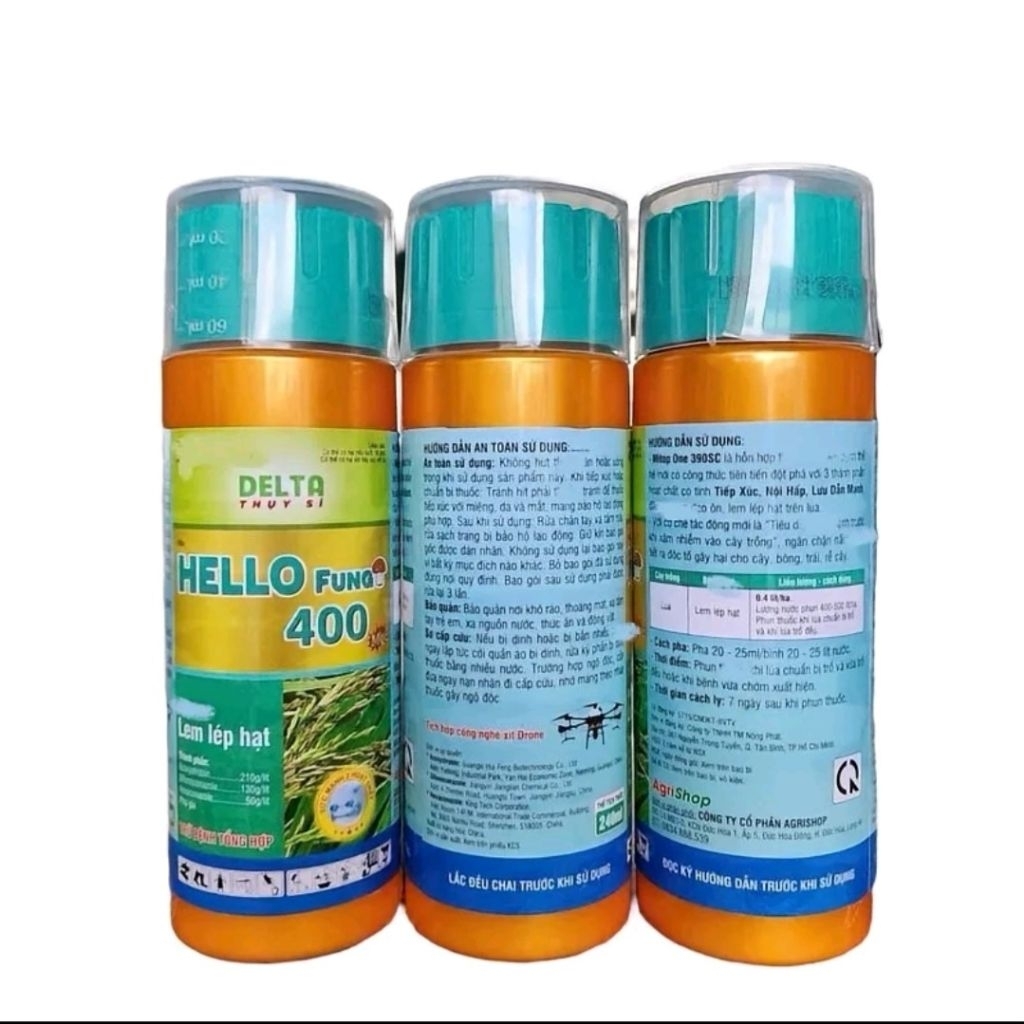 1 Chai Hello Fung 400 (Mitop One) 240ml Delta Thụy Sĩ - lem lép hạt, đạo ôn