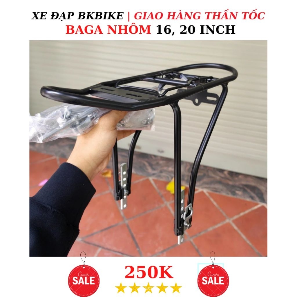 Baga Nhôm Xe Đạp 16, 20 inch • Chịu tải 50kg
