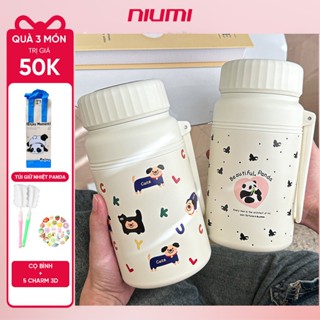  Bình giữ nhiệt NIUMI hoạ tiết dễ thương Fashion Cup 1000ml inox 316 có lưới lọc trà tiện lợi 