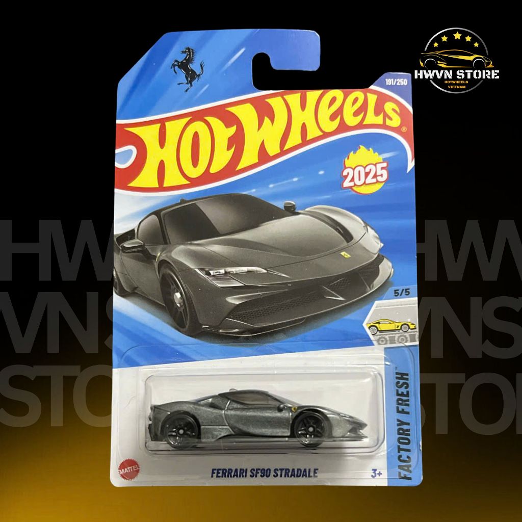 Xe mô hình Hotwheels Ferrari SF90 màu xám