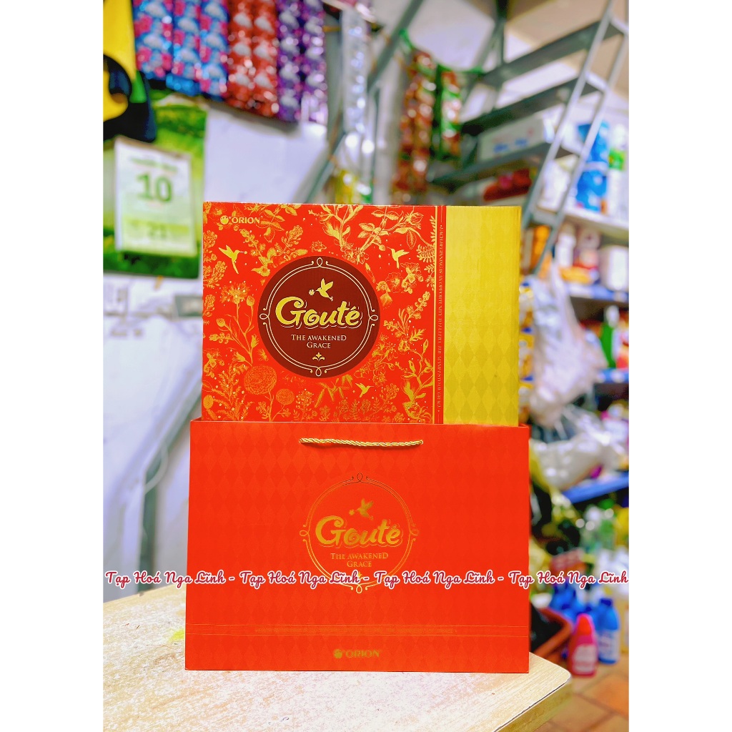 [Hộp 594gr] Hộp quà tặng bánh quy Goute ORION - Mẫu Tết 2026 (kèm túi xách)