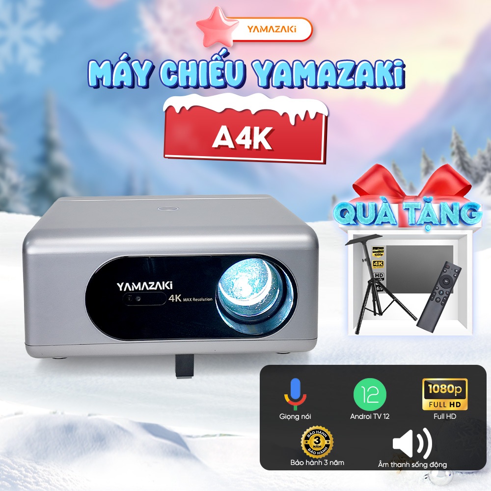 Máy chiếu mini Yamazaki A4K cao cấp độ phân giải FULL HD độ sáng 1200 ansi độ nét cực kì cao