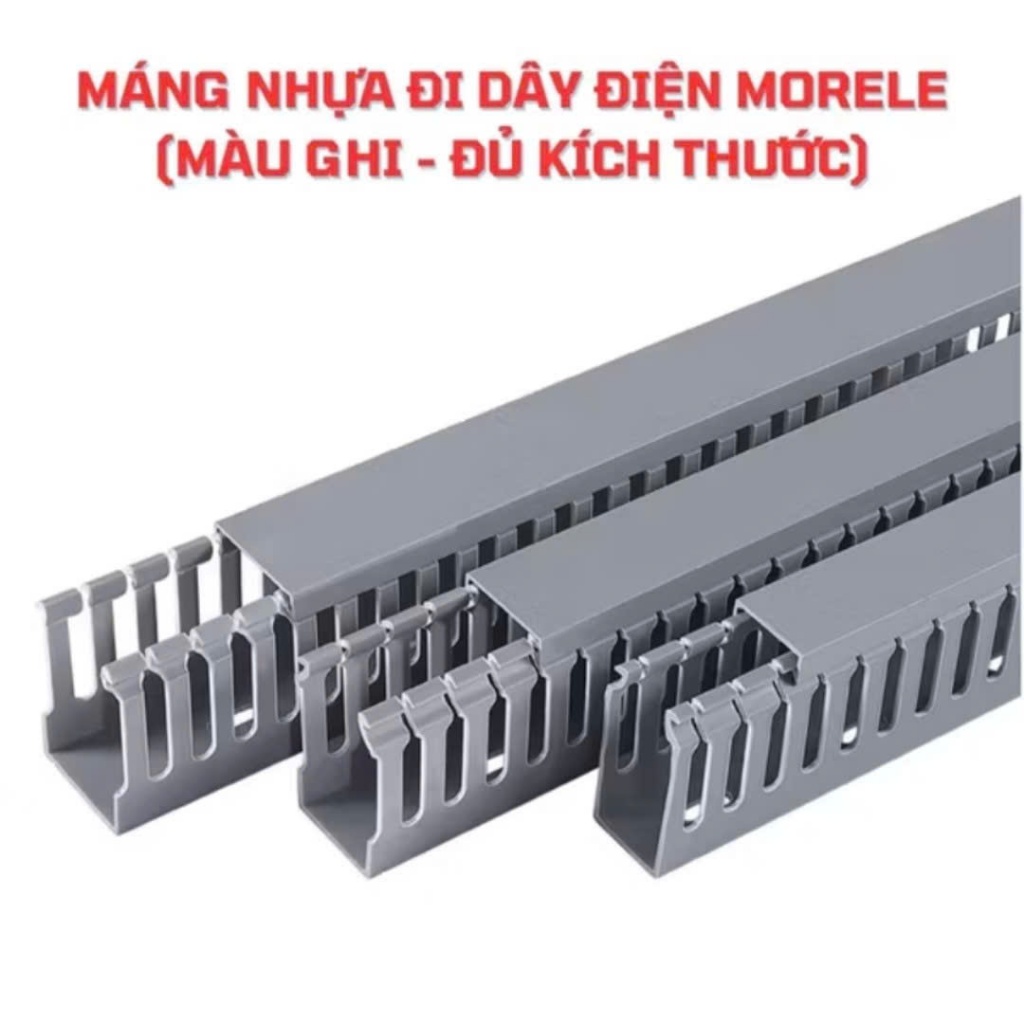 HỎA TỐC - Nẹp lổ xám công nghiệp,, máng điện nhựa, máng nhựa răng lược, máng nhựa đi dây điện an toàn PVC (1 cây/85cm)