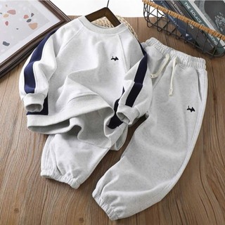  Bộ quần áo thu đông trẻ em 13-46kg dành cho bé trai,bé gái mẫu chất nỉ bông dày dặn giữ ấm tốt mẫu CÚN THÊU  B24 