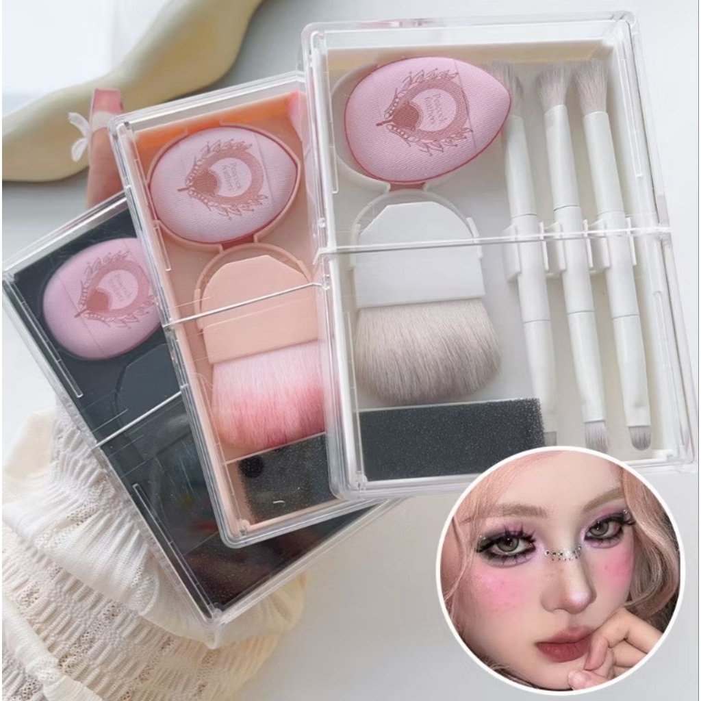 Bộ maekup mini thông minh, bộ makeup cơ bản, cọ makeup 2 đầu mini