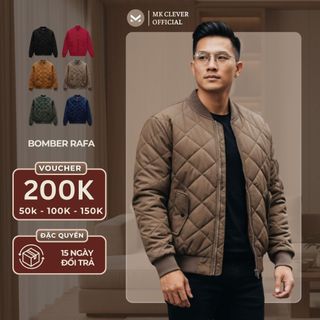  Áo khoác bomber nam Rafa MK CLEVER trần bông quả trám 3 lớp dày dặn ấm áp form trẻ trung dễ phối 