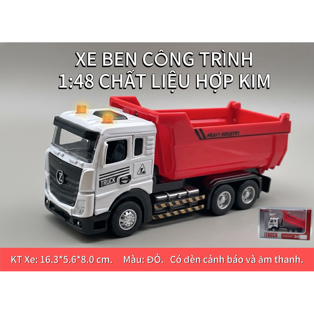 Xe Ben đồ chơi Công Trình tỷ lệ 1:48
