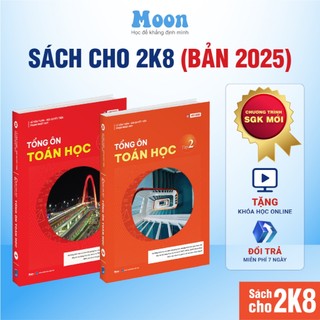  Sách Tổng ôn toán học lớp 12 tập 1 & 2 ôn thi thpt quốc gia đánh giá năng lực cho 2k8 Moonbook 