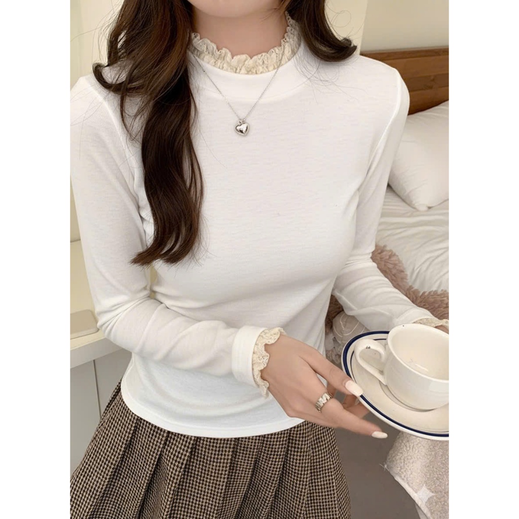 GN1 Áo giữ nhiệt Lông thỏ phối Ren ấm áp Mềm mại size 38-78kg | BigBuy360 - bigbuy360.vn