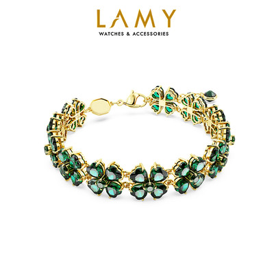 Vòng tay LAMY Idyllia Multiple Clover Green Bracelet Gold 2096