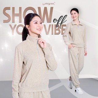  LAROMA Bộ Quần Áo Nỉ Lông Cừu Cổ Khoá Lửng Cho Nữ | Co Dãn - Basic - Giữ Ấm - Mềm Mịn 