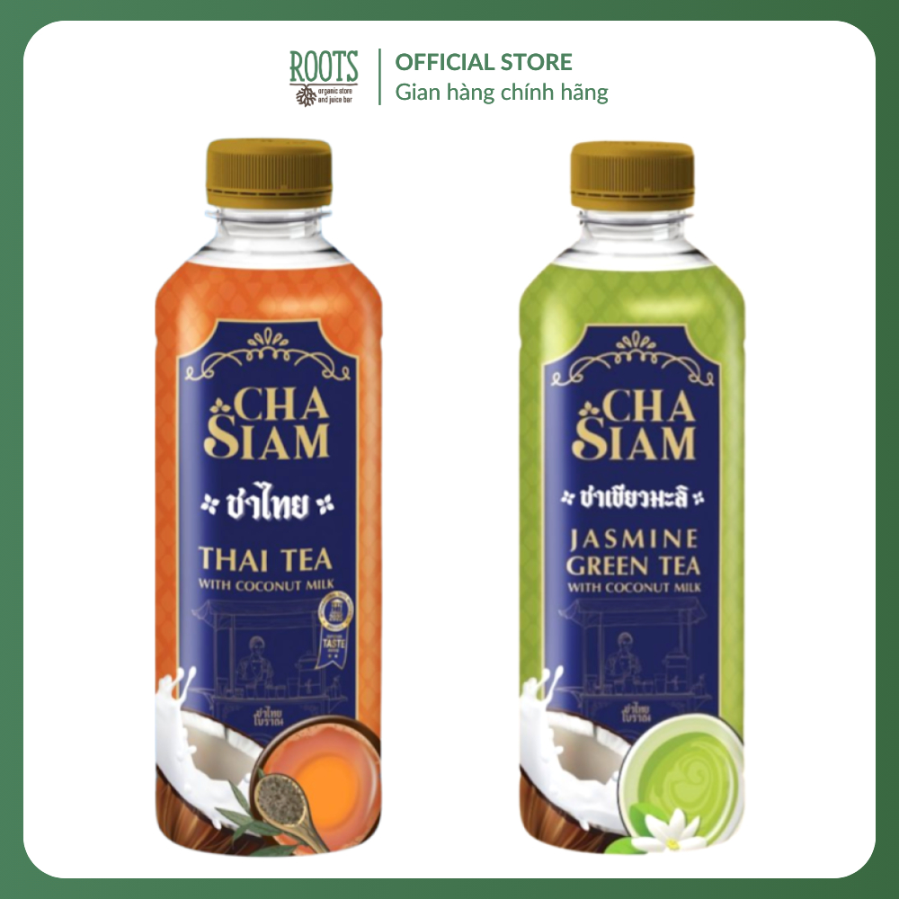 (Ship hỏa tốc) CHA SIAM - Trà Thái, Jasmine Green Tea, Thai Tea with Coconut Milk (350ml)