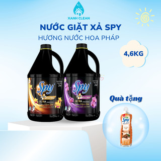 Nước Giặt Xả SPY Plus 2 in 1 giặt Sạch Sâu Thơm Lâu Lưu Hương nước hoa Pháp can 4,6kg 