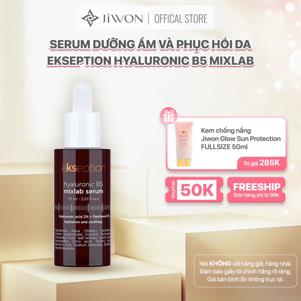 Serum Ekseption Hyaluronic B5, HA + 5% B5 dưỡng ẩm phục hồi da 75ml