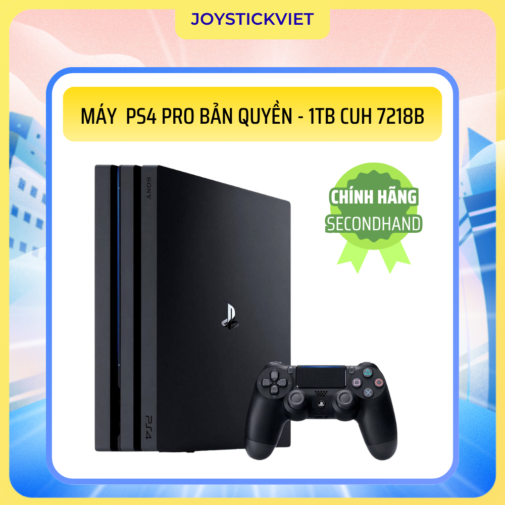 Máy PS4 Pro chính hãng - 1TB CUH 7218B (2nd) – Hiển thị 4K, cài sẵn game, kèm tay cầm DualShock 4
