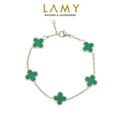 Vòng tay nữ LAMY Dual Lucky Four Leaf Flower Bracelet Silver 2098