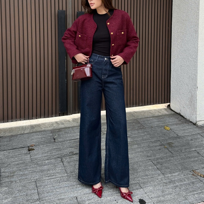 THE QUẠO - Quần Jeans Nữ  Lưng Cao Ống Rộng 27cm Basic Nhiều Màu S1506_686 | BigBuy360 - bigbuy360.vn
