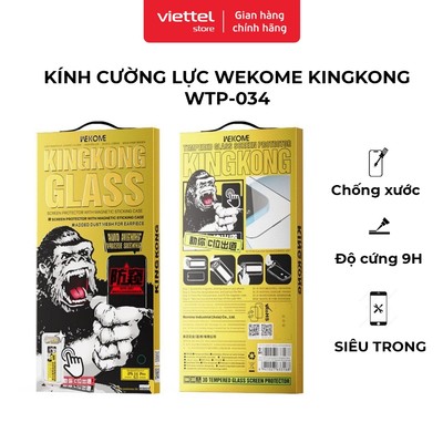 Kính Cường Lực Siêu Trong WEKOME KINGKONG WTP-034 | Full Màn | Khung Tự Dán Chính Hãng