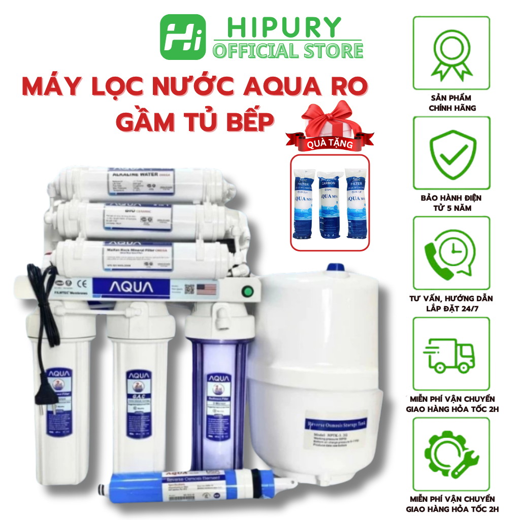 Máy Lọc Nước AQUA RO Để Gầm Bếp Chính Hãng, Máy Lọc Nước Gầm Bếp 4 Đến 11 Cấp Lọc Không Vỏ Tủ