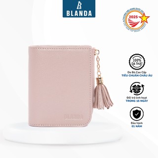 Ví Mini Gập Đôi Da Bò Blanda 9VNBH63 – Ví Nhỏ Gọn Có Dây Kéo, Tiện Lợi, Thời Trang