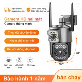 【LuminAI】Camera 2 mắt 1080P HD Máy ảnh 360 trong nhà an ninh Ngoài trời chống nước Wifi IP ống kính kép Dual Lens Camera