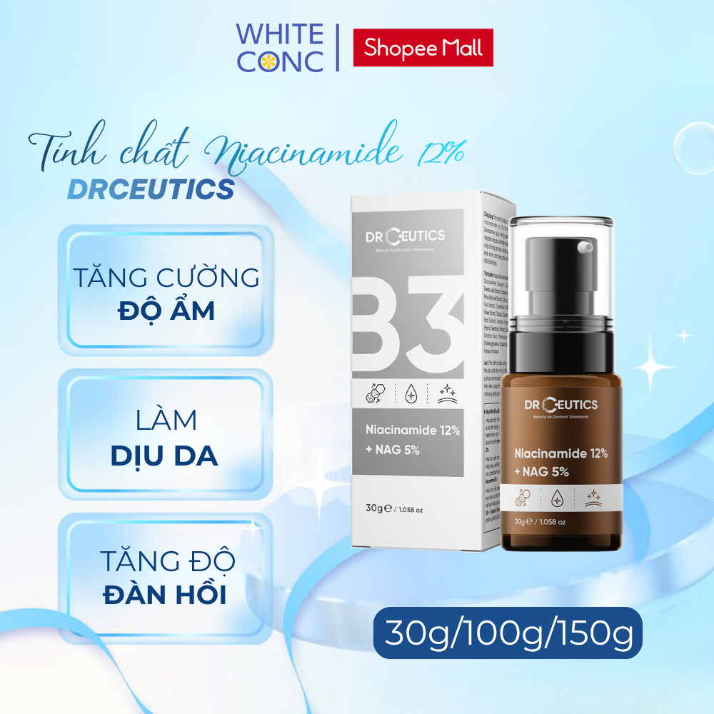 Serum Niacinamide 12% DrCeutics White Conc Giảm Thâm Sáng Da Kiềm Dầu