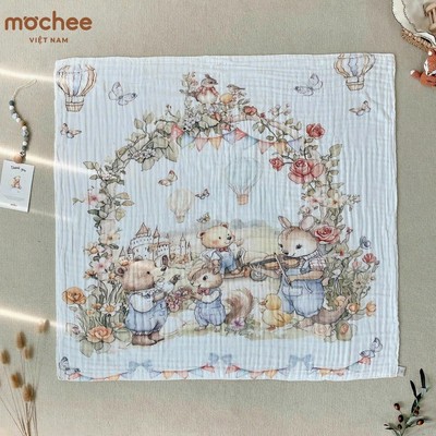 Khăn tắm xô 6 lớp cotton họa tiết cổ tích Mochee (110x110cm)