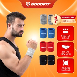 Băng cổ tay thấm mồ hôi GoodFit GF303W băng tay thể thao tập Gym, cầu lông, Tennis