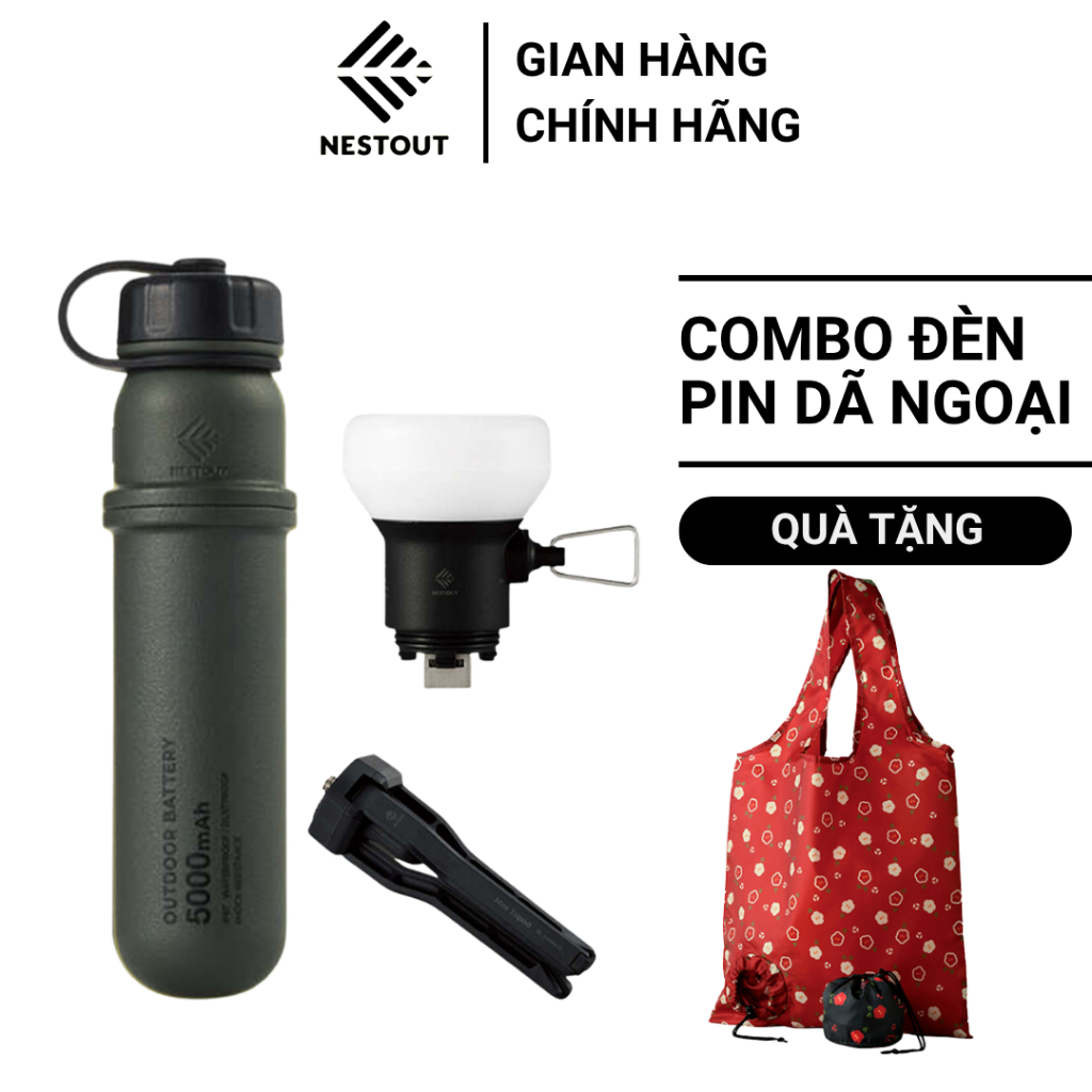 COMBO Đèn LED Camping Dã Ngoại 7.5W Và Pin Dự Phòng 5000 mAh NESTOUT - ELECOM VIETNAM OFFICIAL SHOP