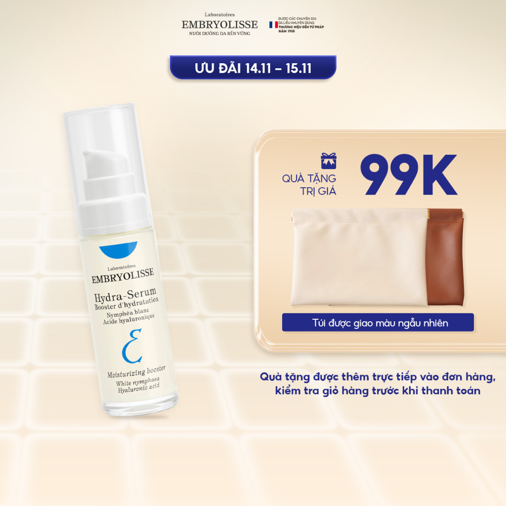 [Livestream x EMB] DATE: 4/2028 Serum Double HA cấp ẩm Embryolisse Hydra SERUM 30ml