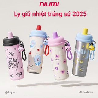  Ly giữ nhiệt tráng sứ CHICUTOM NIUMI dung tích 600ml thiết kế tiện lợi dễ dàng sử dụng 