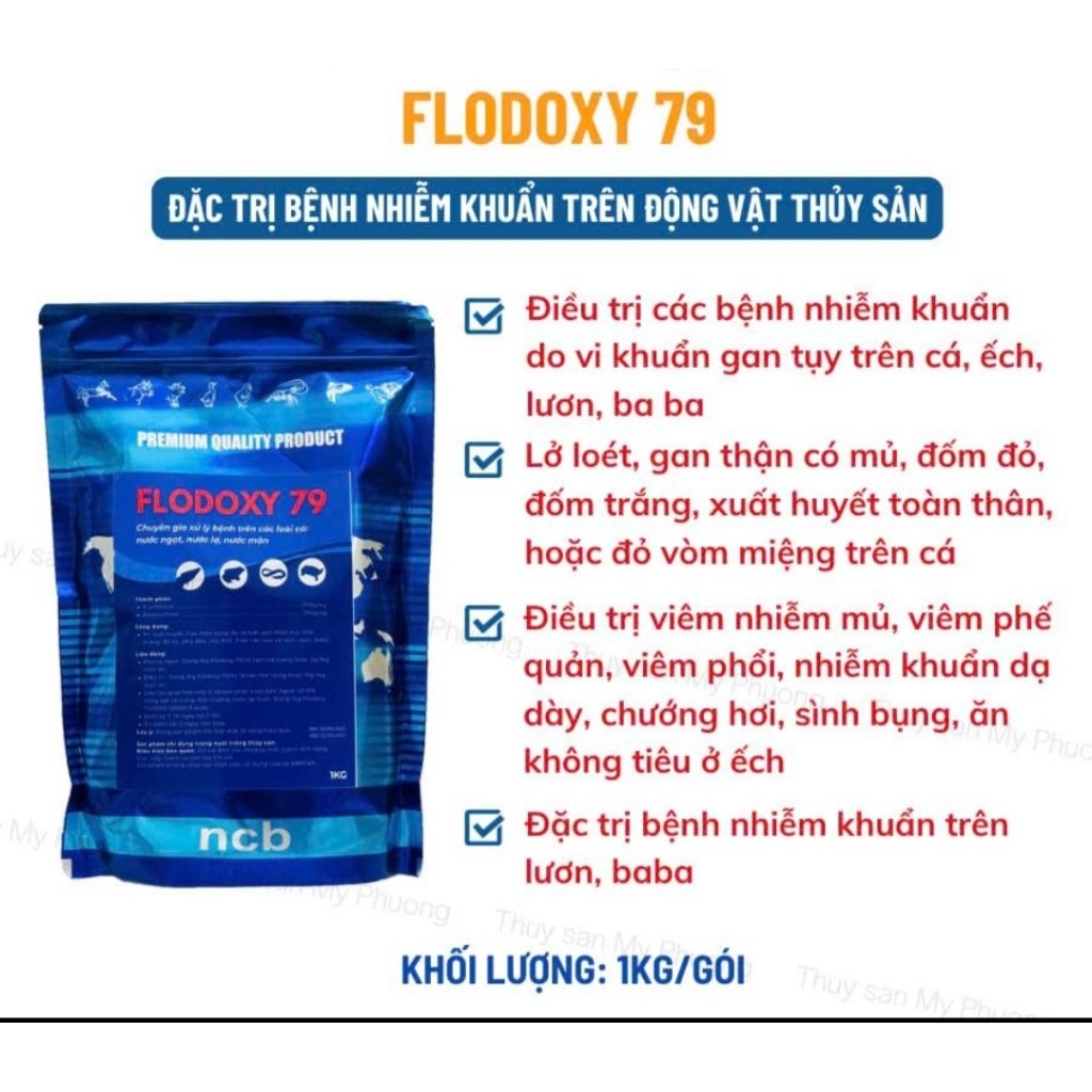 Flodoxy 79 hổ trợ gan ruột trên tôm cá (gói 1kg)