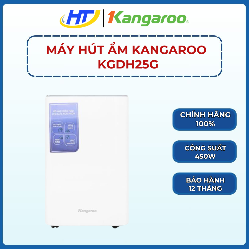 Máy Hút Ẩm Kangaroo KGDH25G - Công Suất Hút 25L/Ngày - Cảm Biến Nhiệt Độ - Hàng Chính Hãng