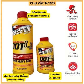 🎁Dầu Phanh Thắng Freezetone DOT 3 Dành Cho Hệ Thống Phanh ABS, Phanh Đĩa Và Phanh Tang Trống