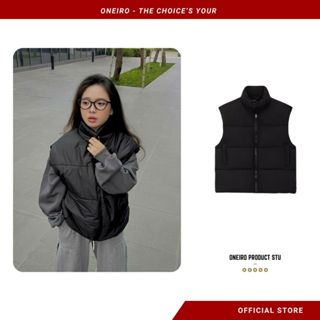  Áo Khoác Gile Phao 2 Túi Sườn Chéo Nam Nữ - Áo Phao Gile Mùa Thu Đông ONEIRO 