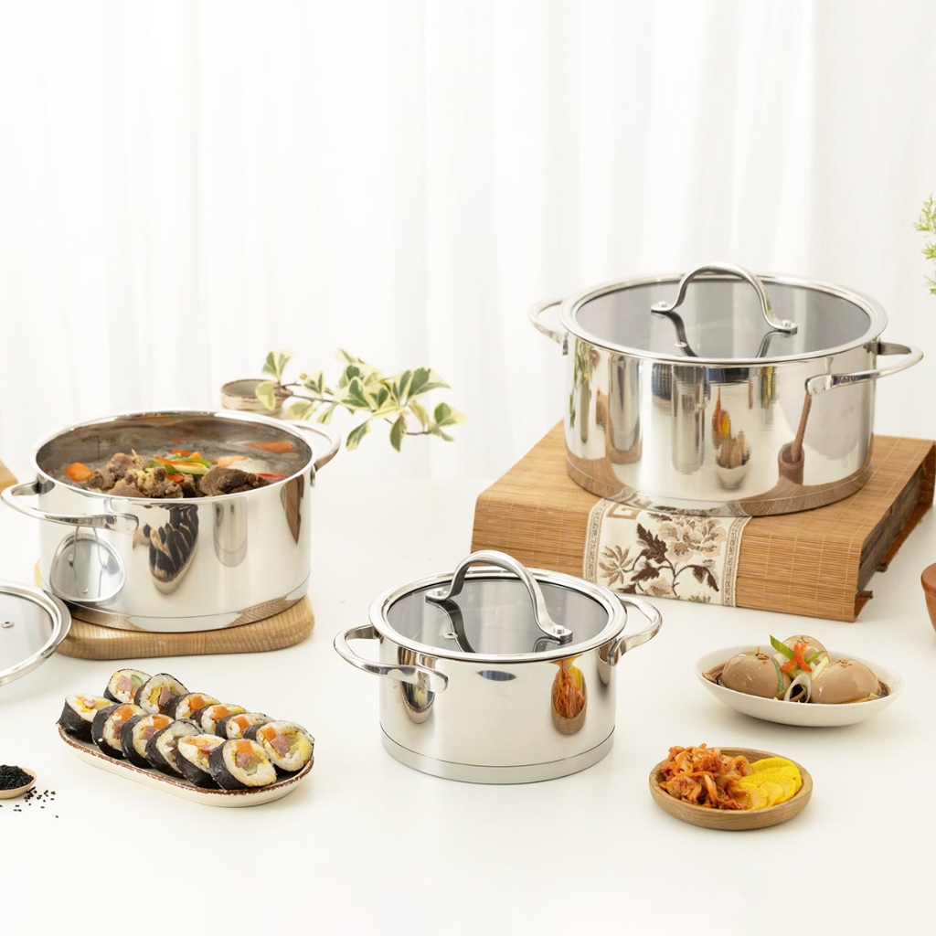 Bộ nồi inox 304 Haatz Jang Taste 16cm -20cm- 24cm - LARVA STORE