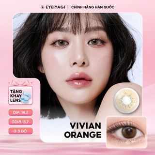  Kính áp tròng EYEIYAGI lens nâu sáng Vivian Orange cận 3 tháng độ cận 0-8 DIA 14.2mm | Lens chính hãng Hàn Quốc 