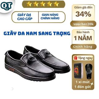 Giày Mọi Lười Nam Đẹp Da Bò Cao Cấp Chính Hãng Đế Cao Su Mềm Chống Trơn Trượt